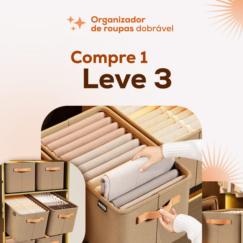 Organizador de Roupas Dobrável - COMPRE 1 LEVE 3 - SOMENTE HOJE