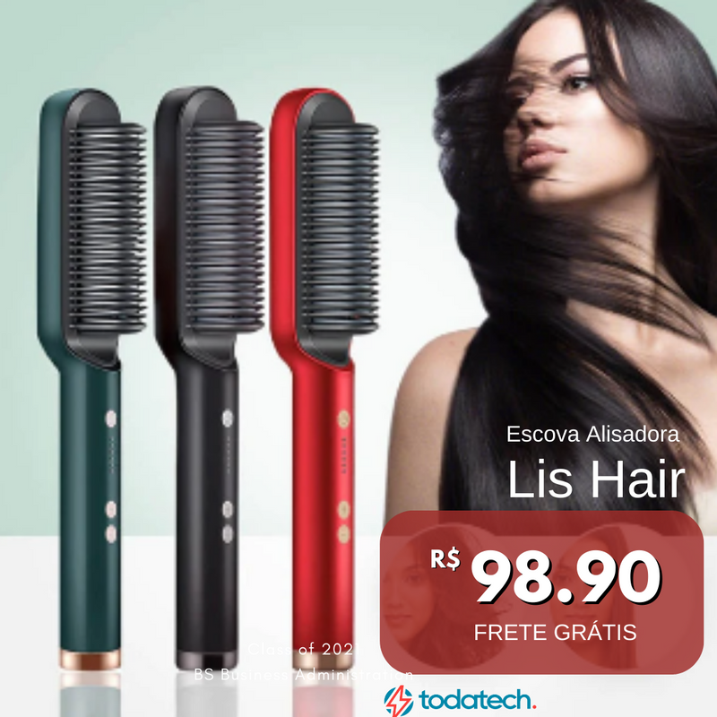 Escova Alisadora De Cabelos Bivolt 5x1 Lis Hair + Frete Grátis APENAS HOJE!