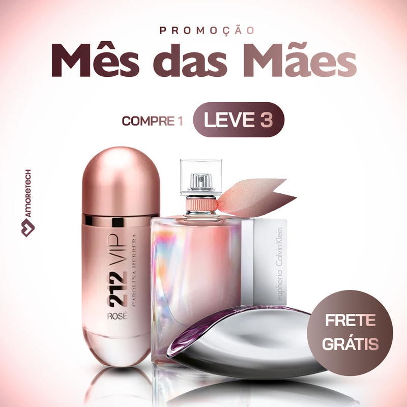 Combo LEGÍTIMO [PAGUE 1 LEVE 3] La Vie + 212 Vip Rosé + Euphoria (100ml cada) - Frete Grátis - Envio Imediato + Brinde