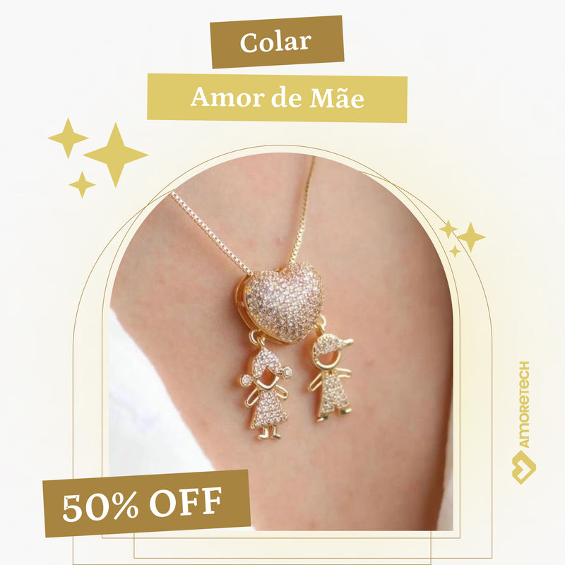 Colar Amor de Mãe Banhado a Ouro 18k