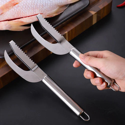 FishScaler - Faca Inoxidável 3 em 1 para Limpeza de Peixe [Compre 1 Leve 2]