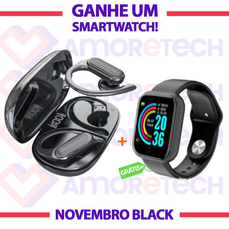 Fone de Ouvido TechBass Pro® + Smartwatch brinde exclusivo!