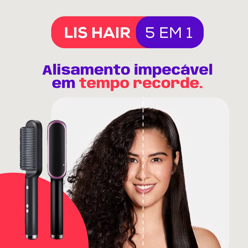 Escova Alisadora De Cabelos Bivolt 5x1 Lis Hair + Frete Grátis APENAS HOJE!